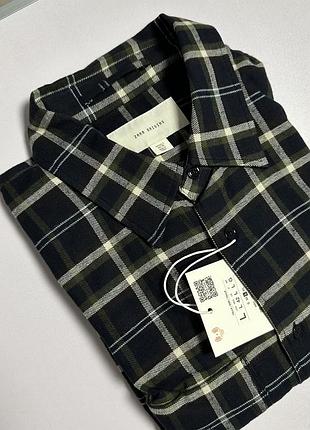Чоловіча фланелева сорочка zara originals 100% бавовна , рубашка в клітинку зара оригінал нова якісна