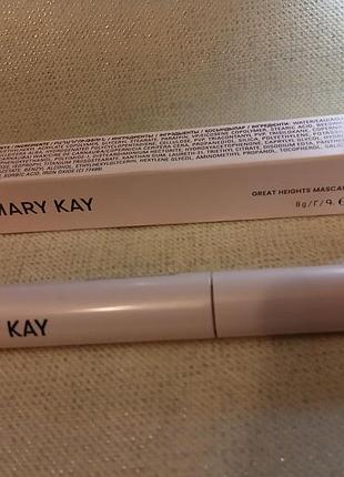 Нова подовжуюча туш для вій mary kay great heights (black, чорна)