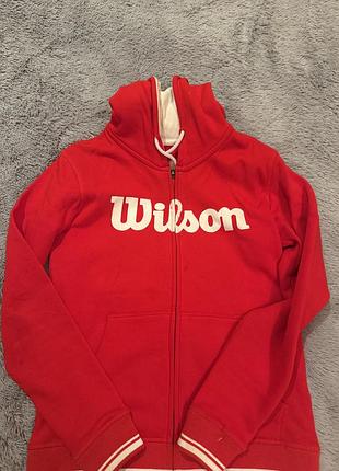Худі wilson червоне на блискавці з капюшоном