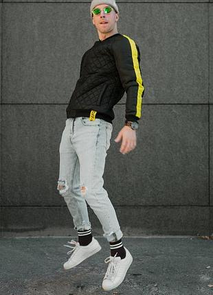 Брендовый мужской бомбер off-white черный на s и xl