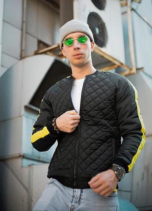 Мужской бомбер off-white черный s, xl демисезонный