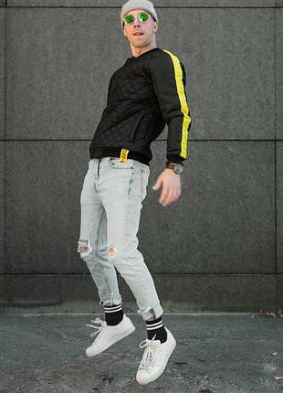 Черный мужской бомбер off-white s, xl демисезонный