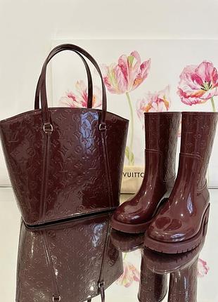 Оригінальна сумка louis vuitton vernis amarante avalon (burgundy) + чобітки р.39
