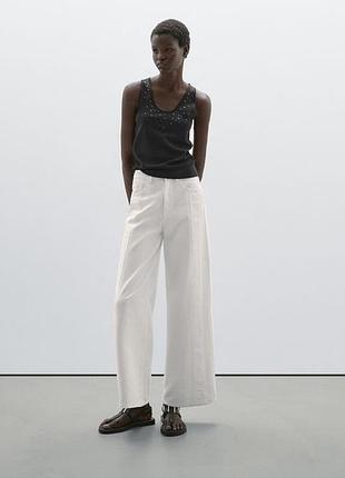 Білосніжні джинси wide leg massimo dutti