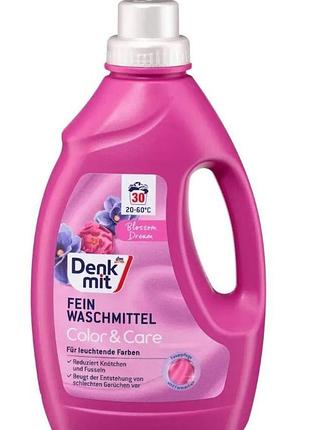 Жидкий гель для деликатной стирки denkmit feinwaschmittel color & care "blossom dream" (1.5 л).