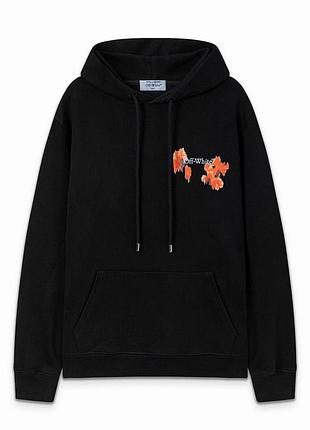 Демісезонне чорне худі off white (розміри xs-xxl)