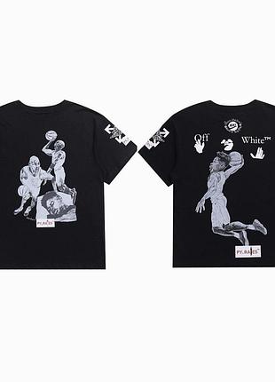 Футболка off-white x nike чоловіча чорна xs-xxl