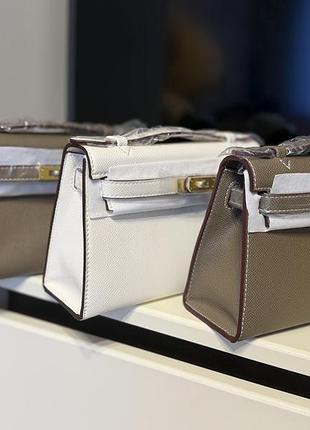 Сумка жіноча hermes класична маленька шкіряна трапеція