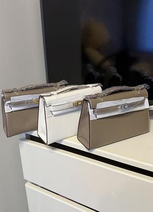Сумка жіноча hermes класична маленька шкіряна трапеція