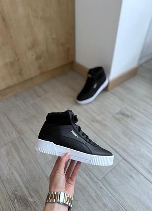 Оригінал! сша! жіночі теплі кросівки puma carina mid fur 309683-01 у новому стані