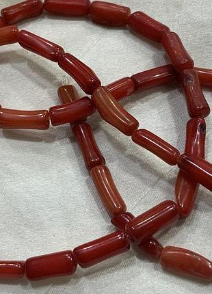 🪸✨ винтажная нить бусин натуральный коралл цилиндры red coral strand vintage ✨🪸