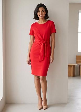 Червона сукня миді з вузлом dorothy perkins — розмір m-l