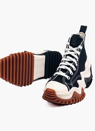 Кеди converse run star motion високі чорні на платформі