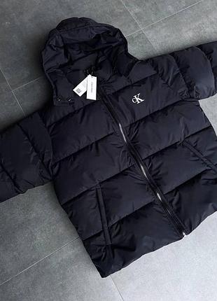 Мужская зимняя куртка черная calvin klein s-xxl