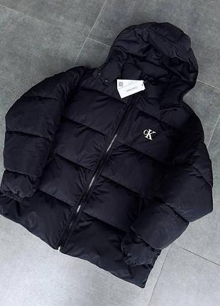 Зимняя мужская куртка calvin klein черного цвета s-xxl