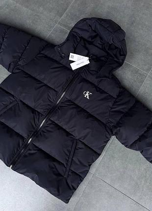 Мужская куртка зимняя calvin klein s-xxl черная