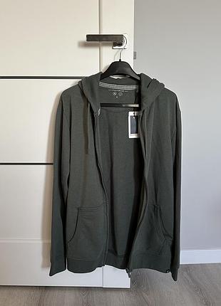 Чоловіча кофта на застібці easy wear, худі на зіп замку, кофта толстовка на змійці ізі веар з бавовни, з капюшоном без флісу, розмір л