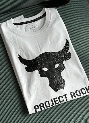 Футболка мужская under armour project rock payoff graphic ss m 1383191-100 - white, спортивная футболка для тренировок андер армор