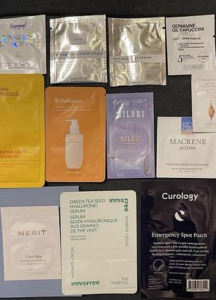 Набор пробников косметики люкс сша корея можно  поштучно atache, germaine de capuccini, curology, supergoop, charlotte tilbury