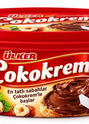 Шоколадно-ореховая паста ülker ↑okrem 400 г с фундуком, шоколадный крем для тостов, турция