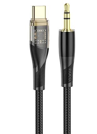 Аудіокабель hoco upa25 transparent discovery edition digital audio conversion cable type-c - black