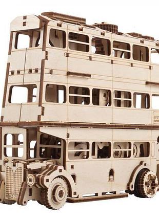 Дерев'яний механічний 3d конструктор ugears лицарський автобус (70172)