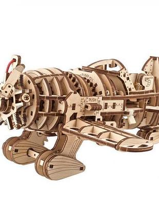 Деревянный механический 3d конструктор ugears самолет беженый шершень (70183)