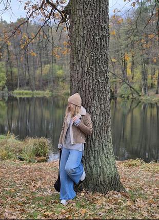 Жіноча дублянка авіатор бежева розмір s (36)