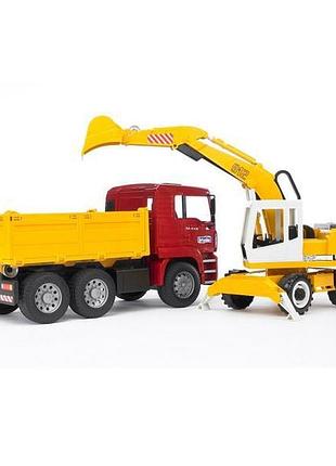 Ігровий набір bruder самоскид-вантажівка маn та екскаватор liebherr 1:16 (02751)