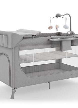 Коляска-манеж з пеленатором kinderkraft leody up grey (kcleodupgry00ac)