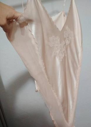 100% шелк фирменная шелковая майка топ в бельевом стиле из кружево вышивка комбидресс шелк7 фото