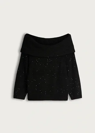 F&f вишукане м'яка кофта з блискітками,відкритими плечима р.12