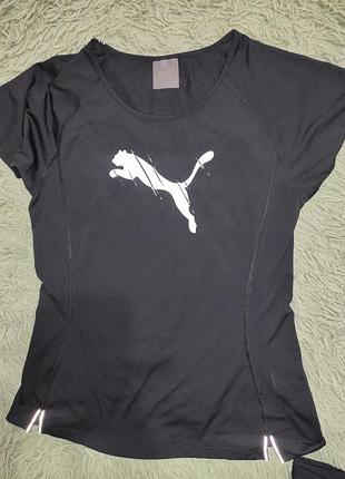 Спорт женская футболка puma train favorite jersey cat tee.м