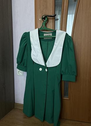 Сукня жіноча cher'17 зелена з білим коміром