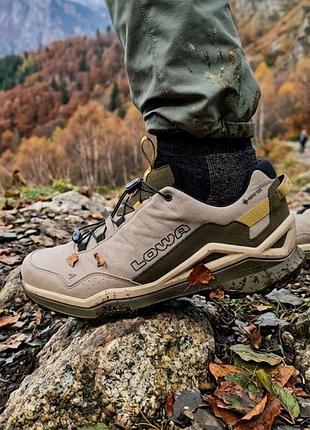 Мужские треккинговые термокроссовки lowa maddox proltx lo sl desert-olive