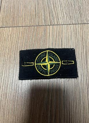 Патч stone island чорний з логотипом компаса