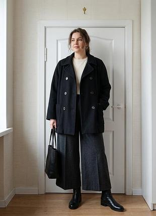 Класичне вовняне пальто-бушлат bon marché (80% шерсть)