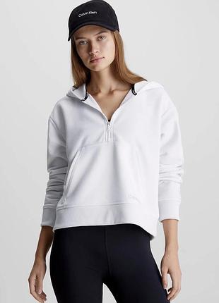 Худі жіноче calvin klein біле укорочене на змійці
