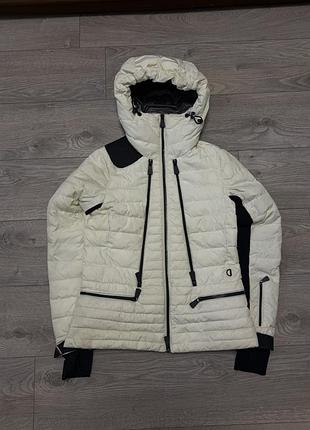 Жіноча гірськолижна куртка moncler grenoble marsiglia біла з чорним, розмір 1 (s-m)