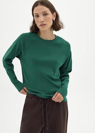 Жіночий зелений реглан hush matilda raglan top із м'якої бавовни (100% cotton).