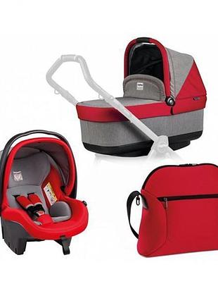 Набір peg-perego pop-up люлька navetta pop-up, автокрісло primo viaggio sl, сумка borsa червоний з сірим (ipms010062mf53dx79)
