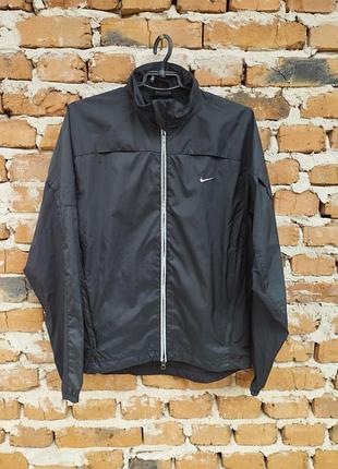 Винтажная беговая ветровка nike clima-fit / черная куртка найк