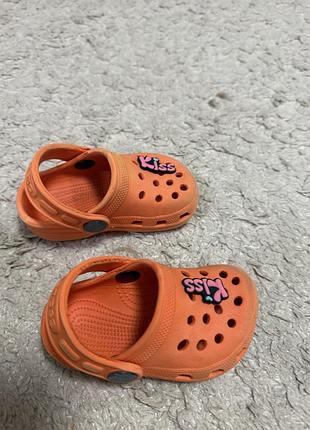 Дитячі сабо crocs оранжеві, розмір 19
