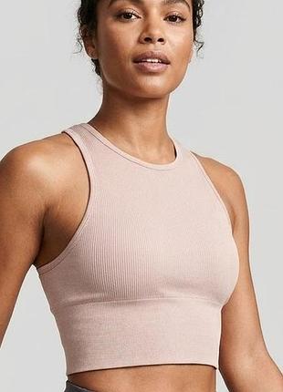 Бледно розовый топ в рубчик h&m s