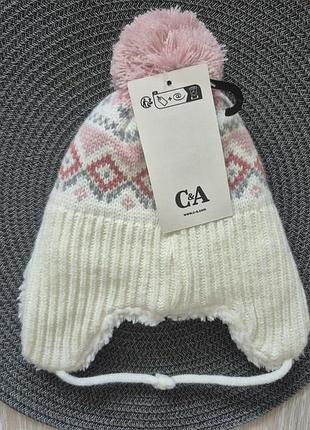 Шапка c&a на дівчинку 3-6 місяців 2