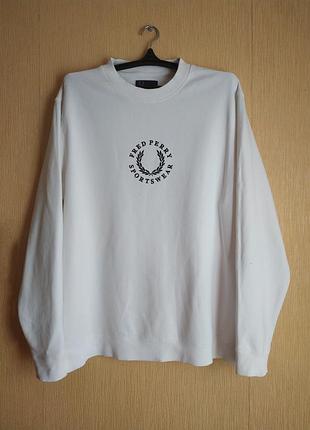 Світшот чоловічий fred perry р. м білий трикотаж тринитка петля