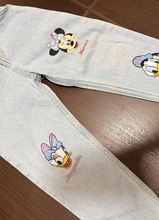 Дитячі джинси disney блакитні з принтами 65 см