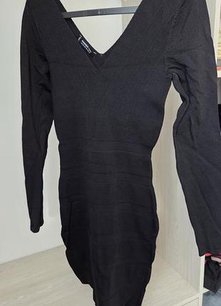 Короткі сукні mango basics чорна в рубчик xs-s 2