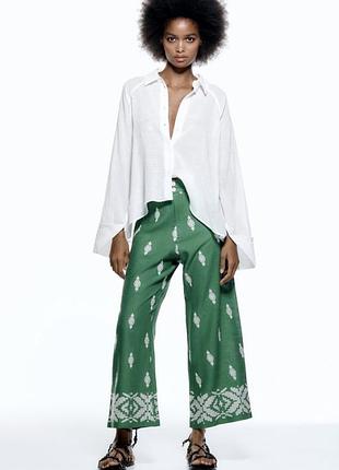 Льняні штани zara 🍀 xs/s