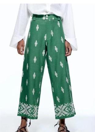 Льняні штани zara 🍀 xs/s 2